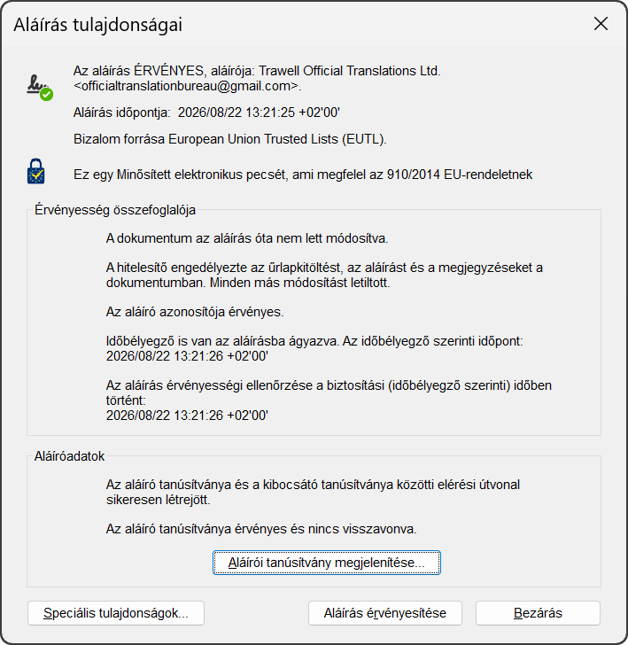 Acrobat: az aláírás tulajdonságai — minősített elektronikus bélyegző